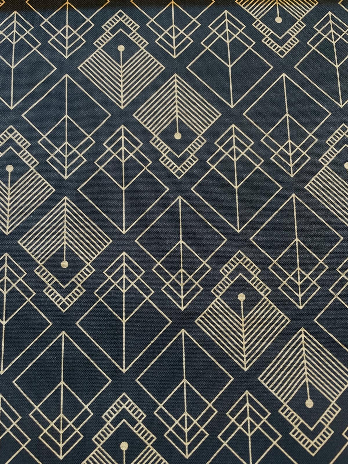 Deko Stoff  graphisch dunkelanthrazit/beige